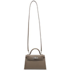 Hermès Etoupe Epsom Mini Kelly 20 ll Palladium Hardware.