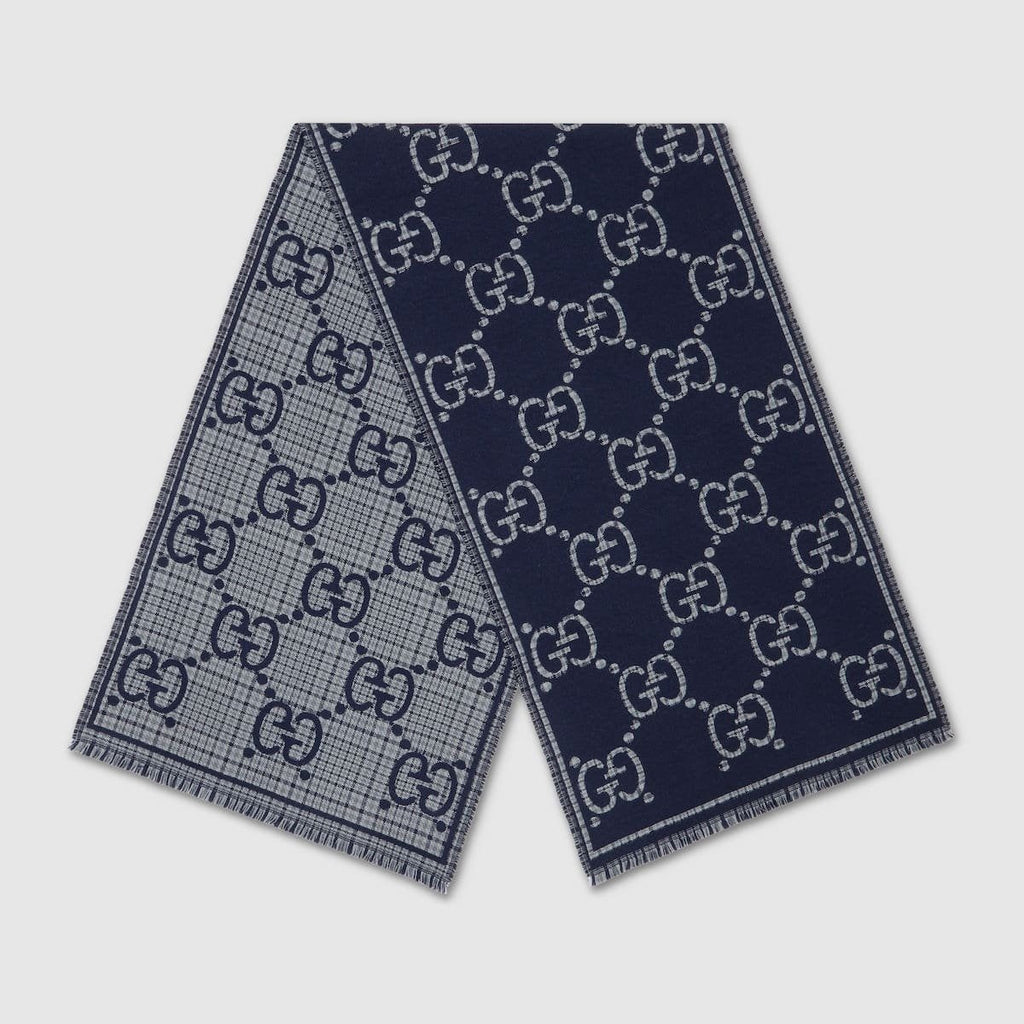 Gucci Check GG wool scarf