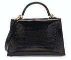 Hermès A SHINY BLACK ALLIGATOR SELLIER MINI KELLY 20 II WITH GOLD HARDWARE