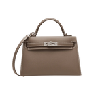 Hermès Etoupe Epsom Mini Kelly 20 ll Palladium Hardware.