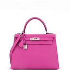 Hermès Kelly Handbag Pink Epsom with Palladium Hardware 25