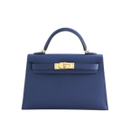Hermès Kelly Mini Epsom Blue Navy Gold Hardware