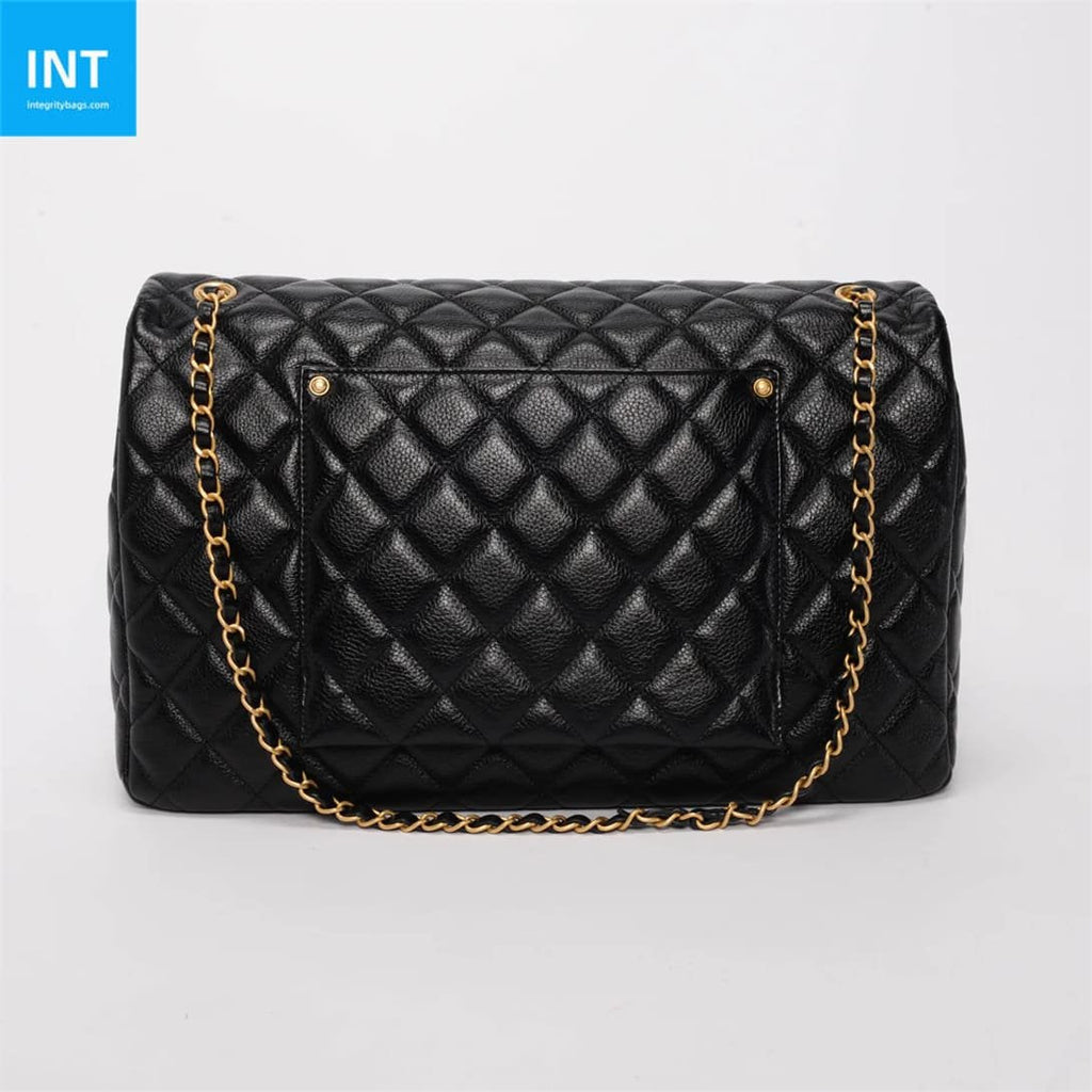 Chanel Black Quilted Caviar Small XXL Travel Flap Bag