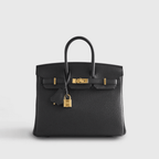 Hermès Noir Birkin 25 Togo Gold Hardware