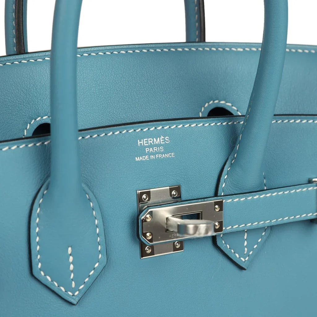 Hermès Birkin 25 Blue Jean Swift Palladium Hardware