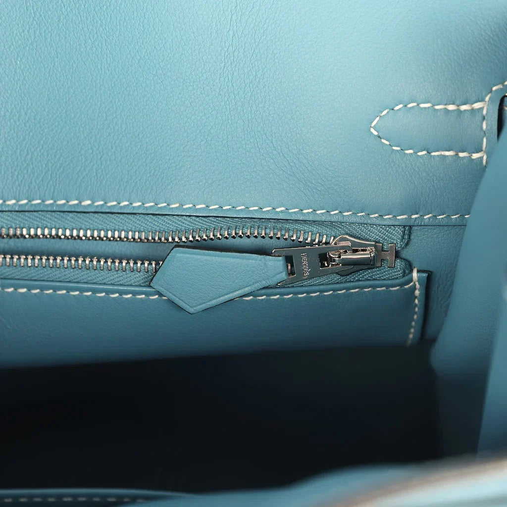 Hermès Birkin 25 Blue Jean Swift Palladium Hardware