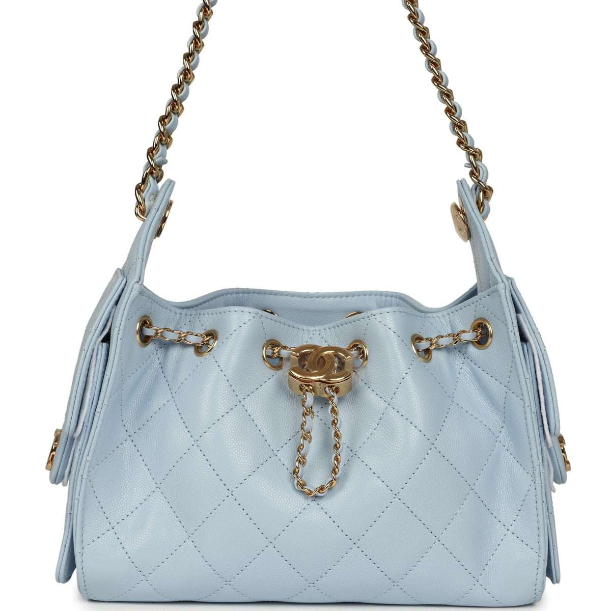 Chanel Mini 25 Hobo Bag Light Blue Caviar