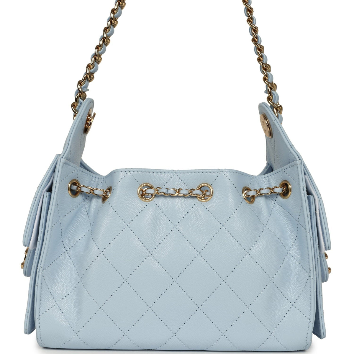 Chanel Mini 25 Hobo Bag Light Blue Caviar