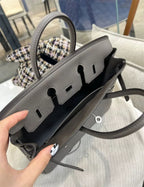 Hermès Birkin 25 Gris Meyer Togo Leather Palladium Hardware