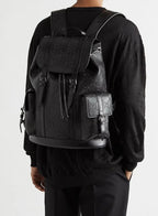 Gucci GG Leather Logo Embossed Backpack