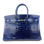 Hermès Birkin 25 Shiny Nilo Blue Sapphire Palladium Hardware