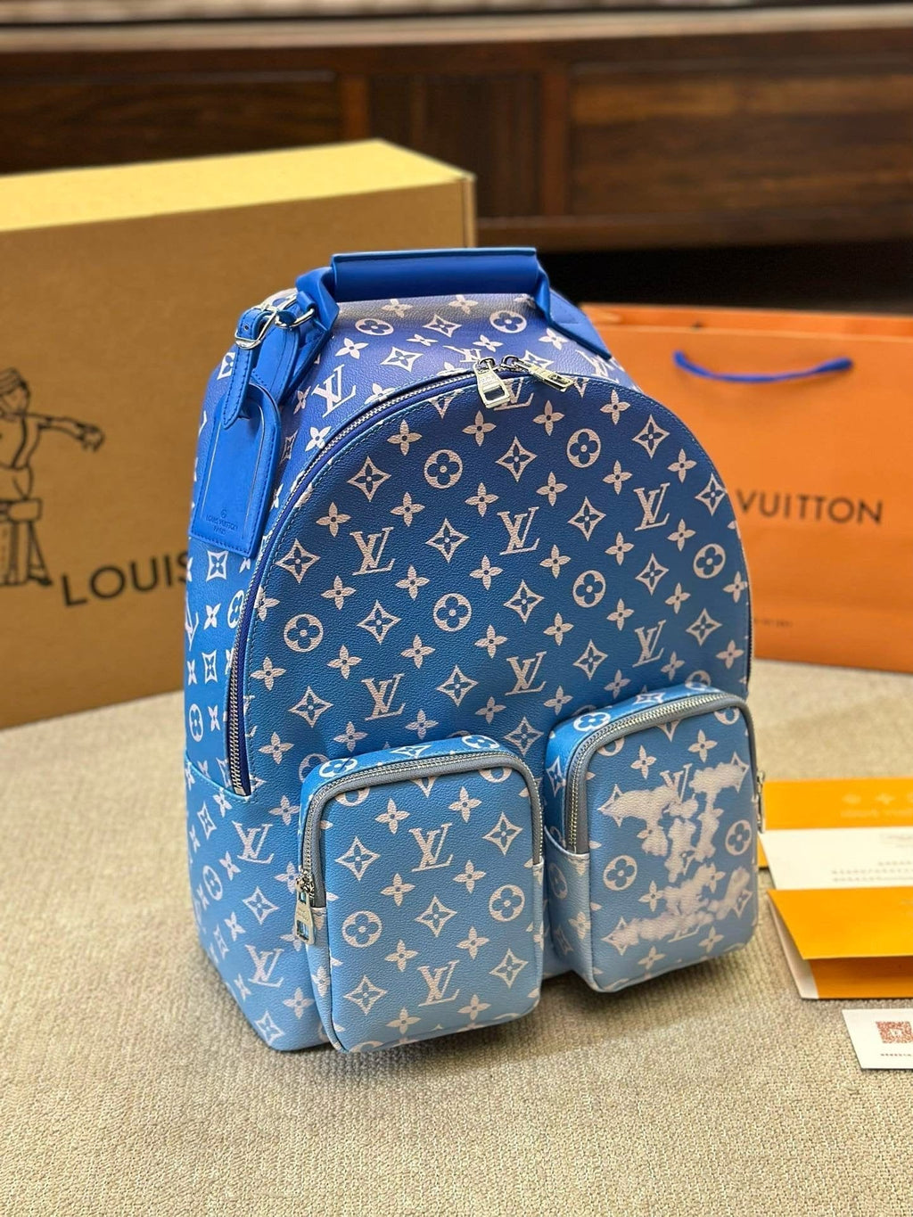 Louis Vuitton Backpack Multipocket Clouds Monogram Blue M45441