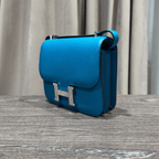 Hermès Bleu Izmir Constance 18 Epsom Palladium Hardware